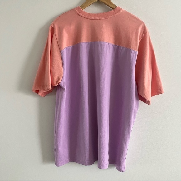 Bdg Colorblock Football Jersey Tee Basic T Shirt Short Sleeve Coral - Picture 8 of 16